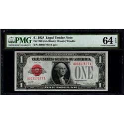 1928 $1 Legal Tender Note PMG 64EPQ