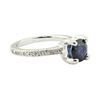 Image 1 : 2.00 ctw Blue Sapphire and Diamond Ring - Platinum