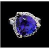 Image 2 : GIA Cert 8.52 ctw Tanzanite and Diamond Ring - 14KT White Gold
