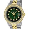 Image 1 : Rolex Mens 2 Tone 18K Green Vignette 2.5 ctw Diamond Datejust Wristwatch With Ro