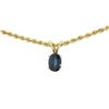 Image 4 : 14K Yellow Gold .75 ctw Oval Cut Sapphire Solitaire Pendant w/ 18" Rope Chain 6.