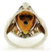 Image 6 : Antique Art Deco 14kt White Gold 3.06 ctw Citrine and Diamond Filigree Ring