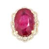 Image 1 : 28.57 ctw Ruby and Diamond Ring - 14KT Yellow Gold