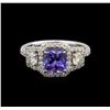 Image 2 : 18KT White Gold 1.41 ctw Tanzanite and Diamond Ring
