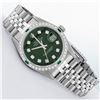 Image 3 : Rolex Mens Stainless Steel Green Diamond & Emerald 36MM Datejust Wristwatch With