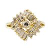 Image 2 : 1.00 ctw Diamond Waterfall Cluster Ring - 14KT Yellow Gold