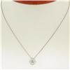 Image 4 : 14kt White Gold 0.20 ctw Diamond Solitaire Pendant Necklace