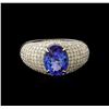 Image 2 : 2.77 ctw Tanzanite and Diamond Ring - 14KT White Gold
