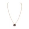 Image 1 : Double Strand Pearl Choker Necklace with 14KT Yellow Gold Multi-Color Stone Clas