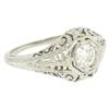 Image 1 : 18k White Gold Filigree 0.41 ctw European Cut Diamond Ring