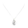 Image 2 : 1.50 ctw Diamond Oval Floral Motif Pendant with Chain - 14KT White Gold