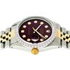 Image 3 : Rolex Mens 2 Tone 14K Maroon Diamond 36MM Datejust Wristwatch