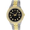 Image 2 : Rolex Mens 2 Tone 18K Black 1.9 ctw Diamond Datejust Wristwatch With Rolex Box