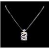 Image 1 : 14KT White Gold 3.60 ctw Tanzanite and Diamond Pendant With Chain