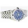 Image 4 : Rolex Mens Stainless Steel Blue Roman Diamond & Sapphire 36MM Datejust Wristwatc