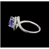 Image 3 : 14KT White Gold 1.41 ctw Tanzanite and Diamond Ring