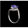 Image 4 : 14KT White Gold 1.41 ctw Tanzanite and Diamond Ring