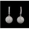 Image 1 : 1.30 ctw Diamond Dangle Earrings - 14KT White Gold