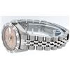 Image 4 : Rolex Ladies Stainless Steel Salmon 18K Gold Pyramid Bezel Diamond Datejust