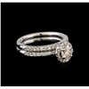 1.17 ctw Diamond Wedding Ring Set - 14KT White Gold