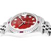 Image 4 : Rolex Womens Midsize 31mm Red Diamond Lugs & Ruby Datejust Wristwatch