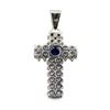 Image 2 : 4.22 ctw Round Brilliant Blue Sapphire And Diamond Pendant - 18KT White Gold