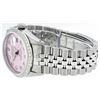 Image 4 : Rolex Mens Stainless Steel Pink Diamond 36MM Datejust Wristwatch
