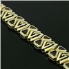 Image 5 : Vintage 14kt Yellow Gold 3.12 ctw Trillion Garnet Wide Tennis Bracelet