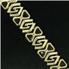 Image 6 : Vintage 14kt Yellow Gold 3.12 ctw Trillion Garnet Wide Tennis Bracelet