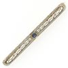 Image 1 : 14k Gold & Platinum Sapphire Open Filigree Fancy Bar Pin Brooch