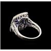 Image 3 : 3.96 ctw Tanzanite and Diamond Ring - 14KT White Gold