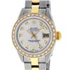 Image 1 : Rolex Ladies 2 Tone 18K Gold Bezel Silver Diamond 26MM Datejust Wristwatch