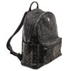 Image 1 : MCM Black Visetos Canvas Leather Medium Studded Backpack