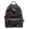 Image 3 : MCM Black Visetos Canvas Leather Medium Studded Backpack