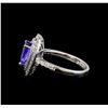 Image 3 : 18KT White Gold 1.15 ctw Tanzanite and Diamond Ring