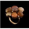 Image 4 : 25.14 ctw Sunstone and Diamond Ring - 18KT Yellow Gold