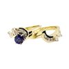 Image 3 : 1.37 ctw Blue Sapphire And Diamond Ring And Band - 14KT Yellow Gold