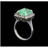 Image 4 : 4.88 ctw Emerald and Diamond Ring - 14KT White Gold