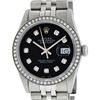 Image 2 : Rolex Mens Stainless Steel Black Diamond 36MM Datejust Wristwatch