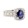 Image 1 : 2.79 ctw Blue Sapphire And Diamond Ring - 14KT White Gold