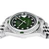 Image 5 : Rolex Mens Stainless Steel Diamond Lugs Green Vignette & Emerald Datejust Wristw
