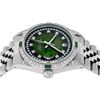 Image 6 : Rolex Mens Stainless Steel Diamond Lugs Green Vignette & Emerald Datejust Wristw