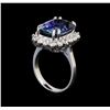 Image 4 : 14KT White Gold 8.25 ctw Tanzanite and Diamond Ring