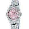 Image 2 : Rolex Ladies Stainless Steel Pink 5 ctw Diamond Datejust Wristwatch With Rolex B