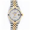 Image 2 : Rolex Mens 2 Tone 14K Silver & Sapphire Diamond 36MM Datejust Wriswatch