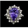 Image 2 : 3.44 ctw Tanzanite and Diamond Ring - 14KT White Gold