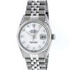 Image 2 : Rolex Mens Stainless Steel Mother Of Pearl Diamond Lugs 36MM Datejust Wristwatch