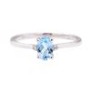 Image 2 : 0.52 ctw Blue Topaz and Diamond Ring - 14KT White Gold