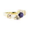 Image 1 : 1.40 ctw Blue Sapphire And Diamond Ring - 14KT Yellow Gold