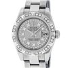 Image 1 : Rolex Ladies Stainless Steel Quickset Slate Grey String Diamond Datejust Wristwa